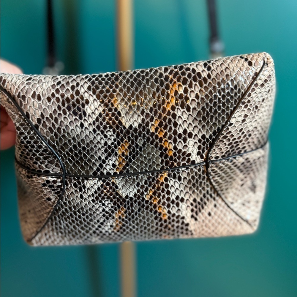 Calvin Klein Gray and Black Snakeskin Tote with Structured Design - Picture 4 of 5
